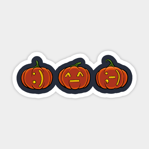 Halloween Pumpkin emoticon Sticker by ticulin